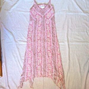 Paisley Floral Spaghetti Strap Sundress Knox Rose Handkerchief Hemline